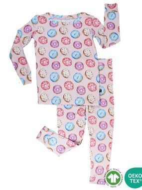 Lev Baby girls toddler Kids Pink Donut Print Pajama Set, size 4T
